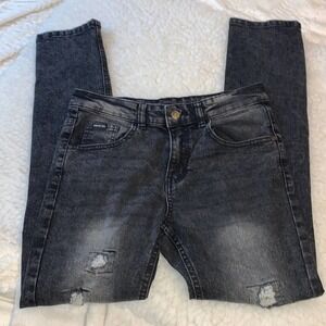 Brooklyn's Best Boys Black Distressed Jeans Size Large 14. NWOT. Stretch.